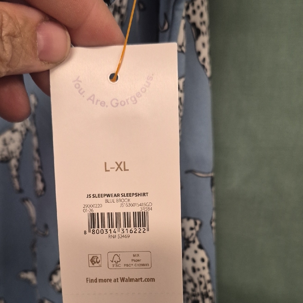 Women’s Blue Dalmatian Print Sleep Shirt - Picture 4 of 7